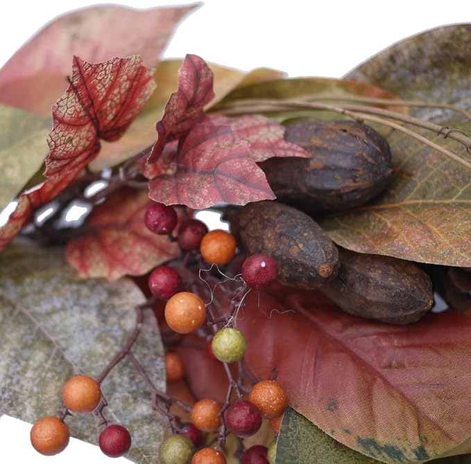 24 Inch Fall Magnolia Leaf Vine/Berry Wreath