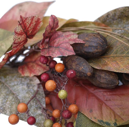 24 Inch Fall Magnolia Leaf Vine/Berry Wreath
