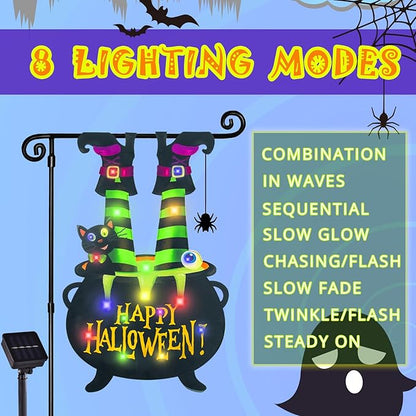 Solar LED Halloween Garden Flag - 12x18 Double Sided