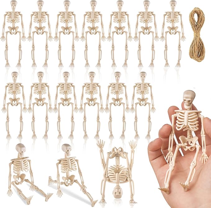 Set of 16 Mini Skeleton Figurines