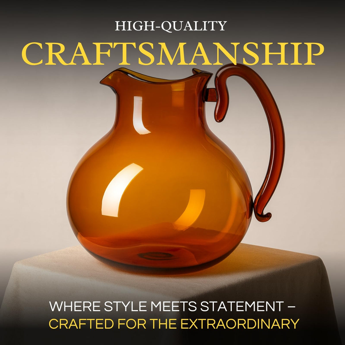Handmade Artisan Venetian Pitcher 750ml - Amber