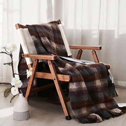 Brown Plaid Cozy Throw Blanket - 50" x 60"
