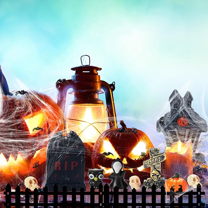 56 Pcs Halloween Village Accessories Set