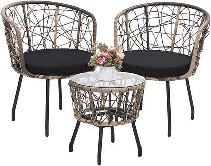 Kromax 3 Piece Bistro Set in Black