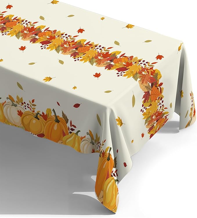 4-Pack Plastic Tablecloths - Fall Pumpkins