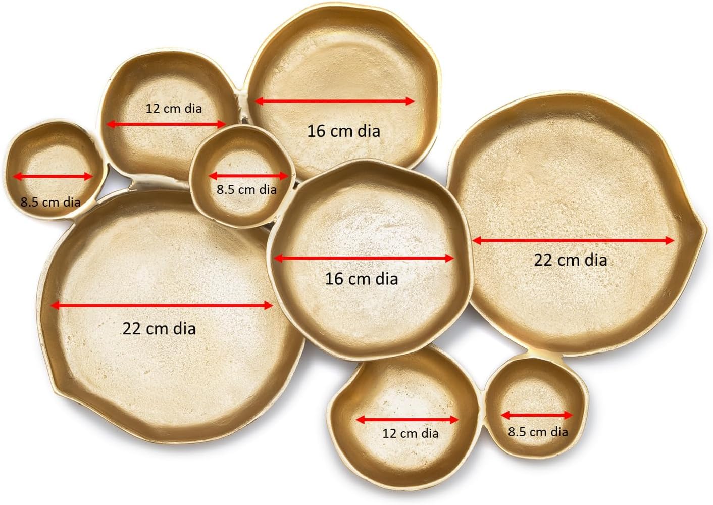 Cluster Decorative Bowls - Bright Gold/Brass