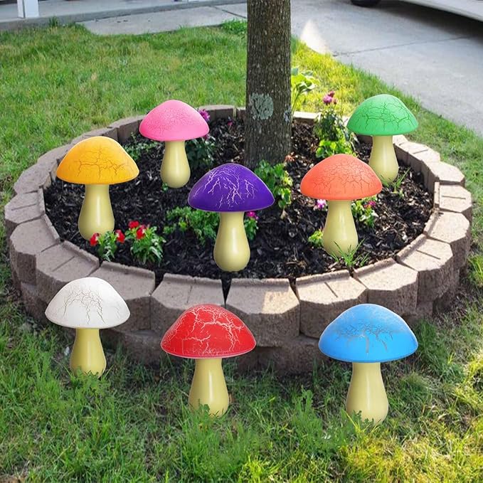 8-Pack Solar Mushroom Lights