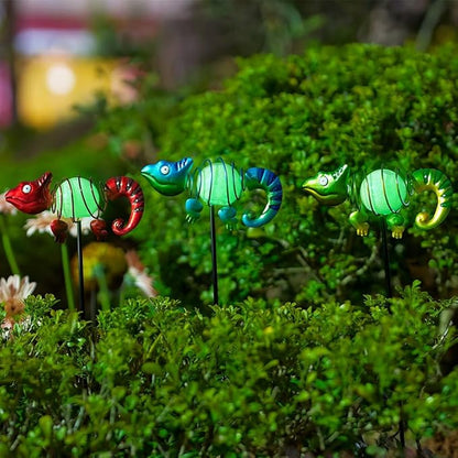3 Pack Garden Stakes - Glow-In-The-Dark Cute Chameleons