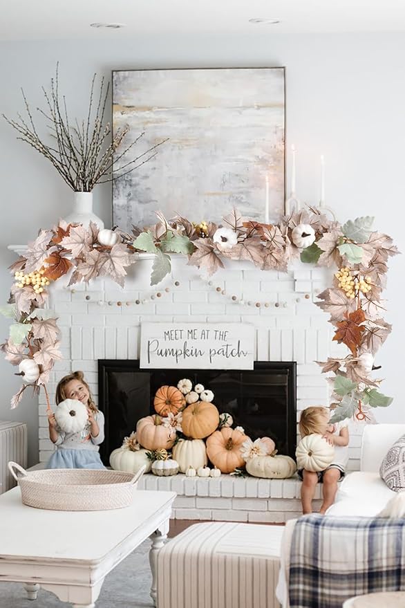 Muted Fall Maple Leaf Garland - 6Ft