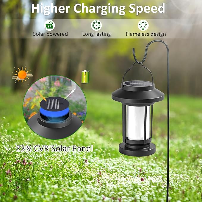 4 Pack Flickering Flameless Solar Lanterns