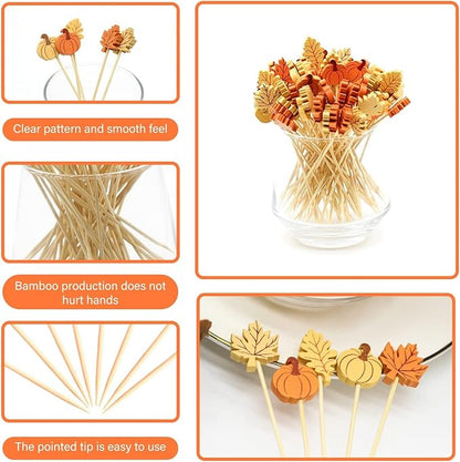 Fall Cocktail Picks - 100 Count, Assorted