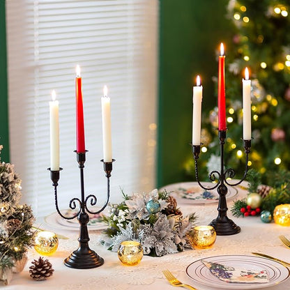 3-Arm Black Metal Halloween Candelabra