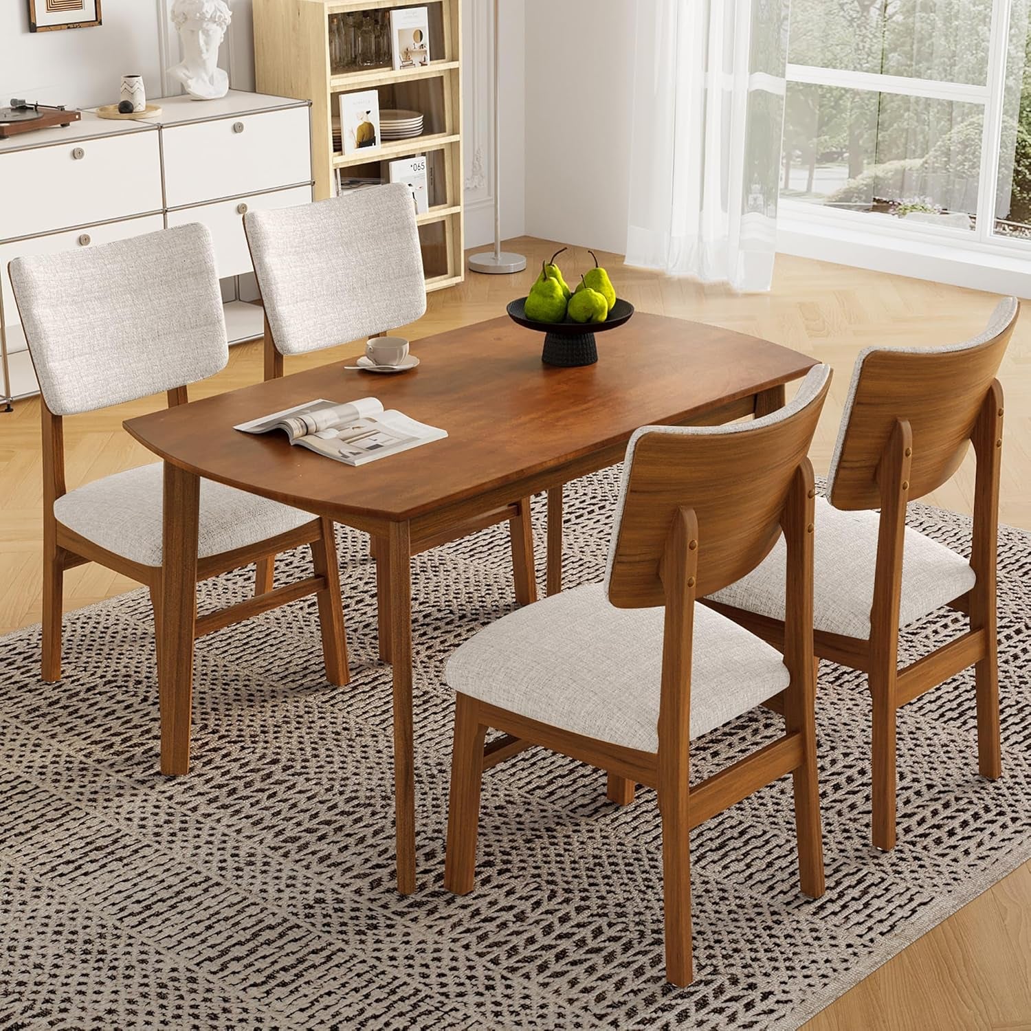 Solid Wood Dining Set For Small Spaces  - 5 Pc Set