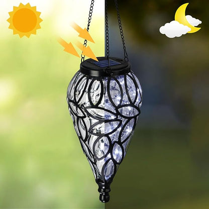 Outdoor LED Solar Hanging Lantern - Cool White