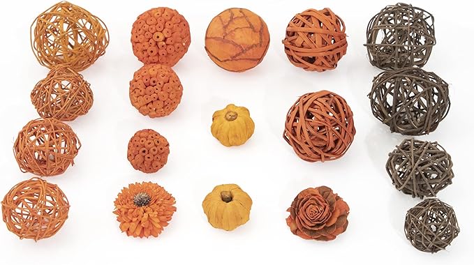 Fall Vase Filler - Mini Pumpkins/Orbs in Orange