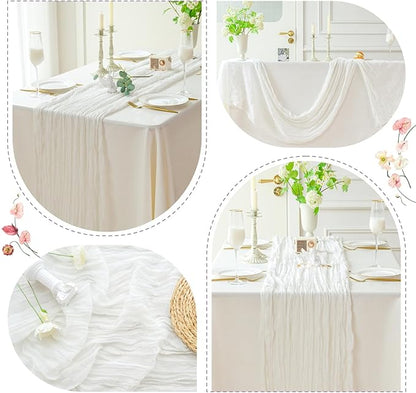 Gauze Table Runner - 10 ft Ivory