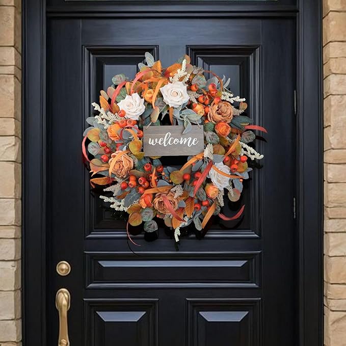 24 Inch Fall Wreath with Lamb&