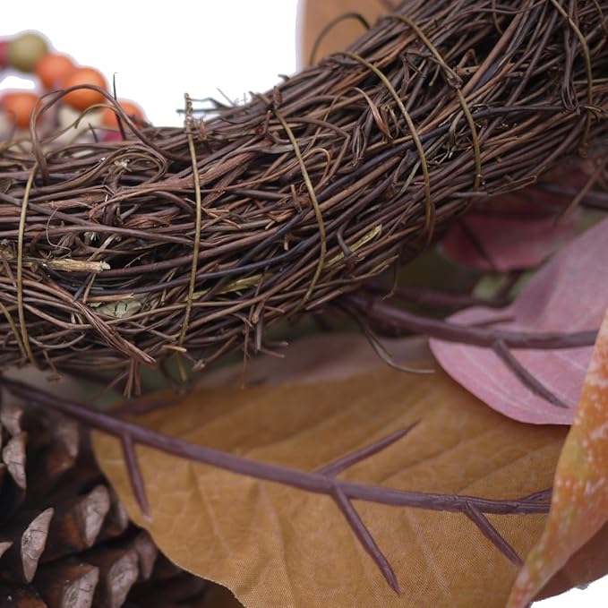 24 Inch Fall Magnolia Leaf Vine/Berry Wreath