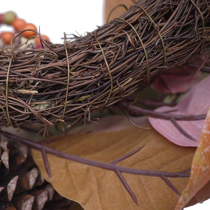 24 Inch Fall Magnolia Leaf Vine/Berry Wreath