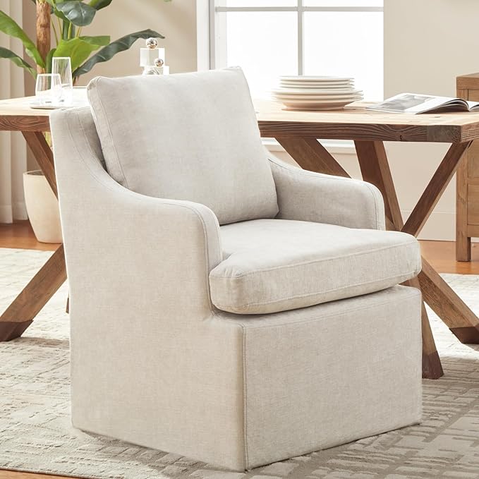 Beige Upholstered Dining Chairs - Set of 2