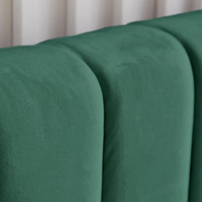 Livinia Queen Size Velvet Platform Bed in Green