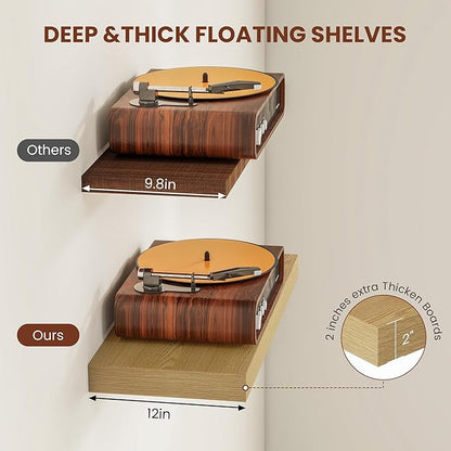 55" Heavy Duty Floatinf Shelves in Oak - Set of 2
