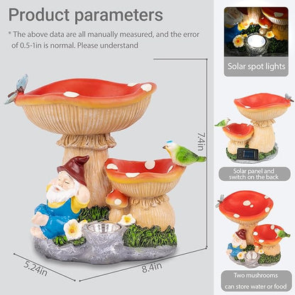 Solar LED Gardern Gnome Bird Feeder