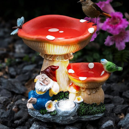 Solar LED Gardern Gnome Bird Feeder