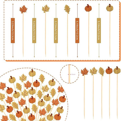 Fall Cocktail Picks - 100 Count, Assorted