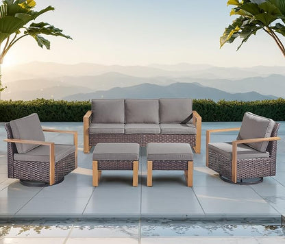 5 Piece Patio Conversation Set in Gray