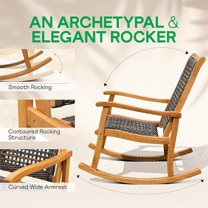 Idzo Wicker Rocking Chairs - 2 Piece Set