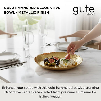 Gold Hammered Decorative Bowl