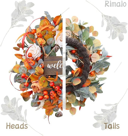 24 Inch Fall Wreath with Lamb&