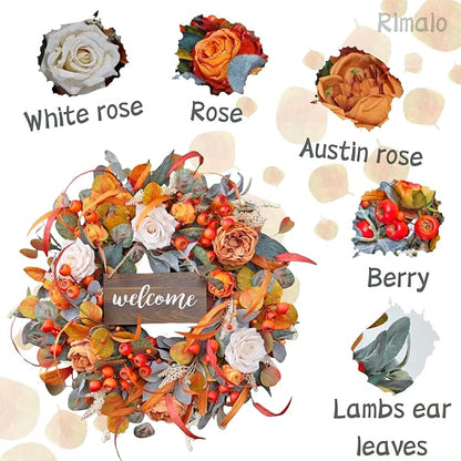 24 Inch Fall Wreath with Lamb&
