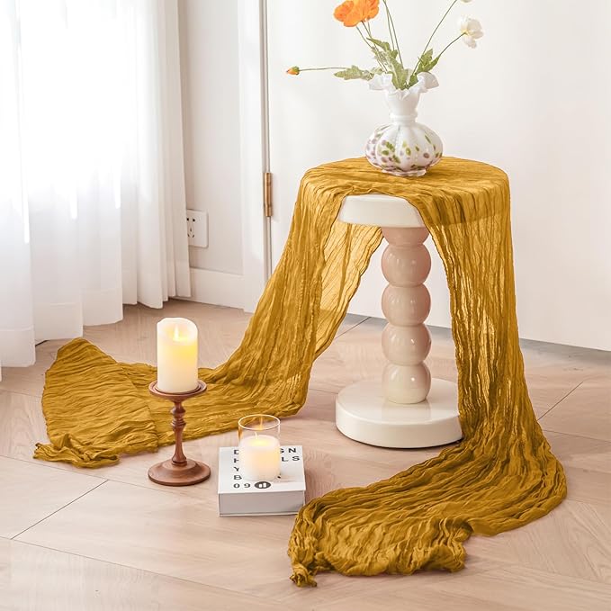Gauze Table Runner - 10 ft Honey