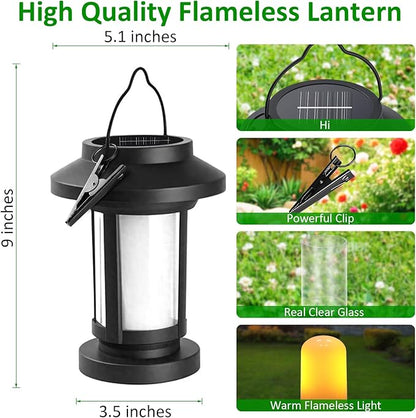 2 Pack Flickering Flameless Solar Lanterns