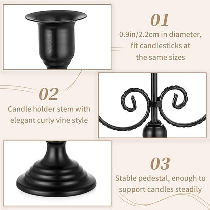 3-Arm Black Metal Halloween Candelabra