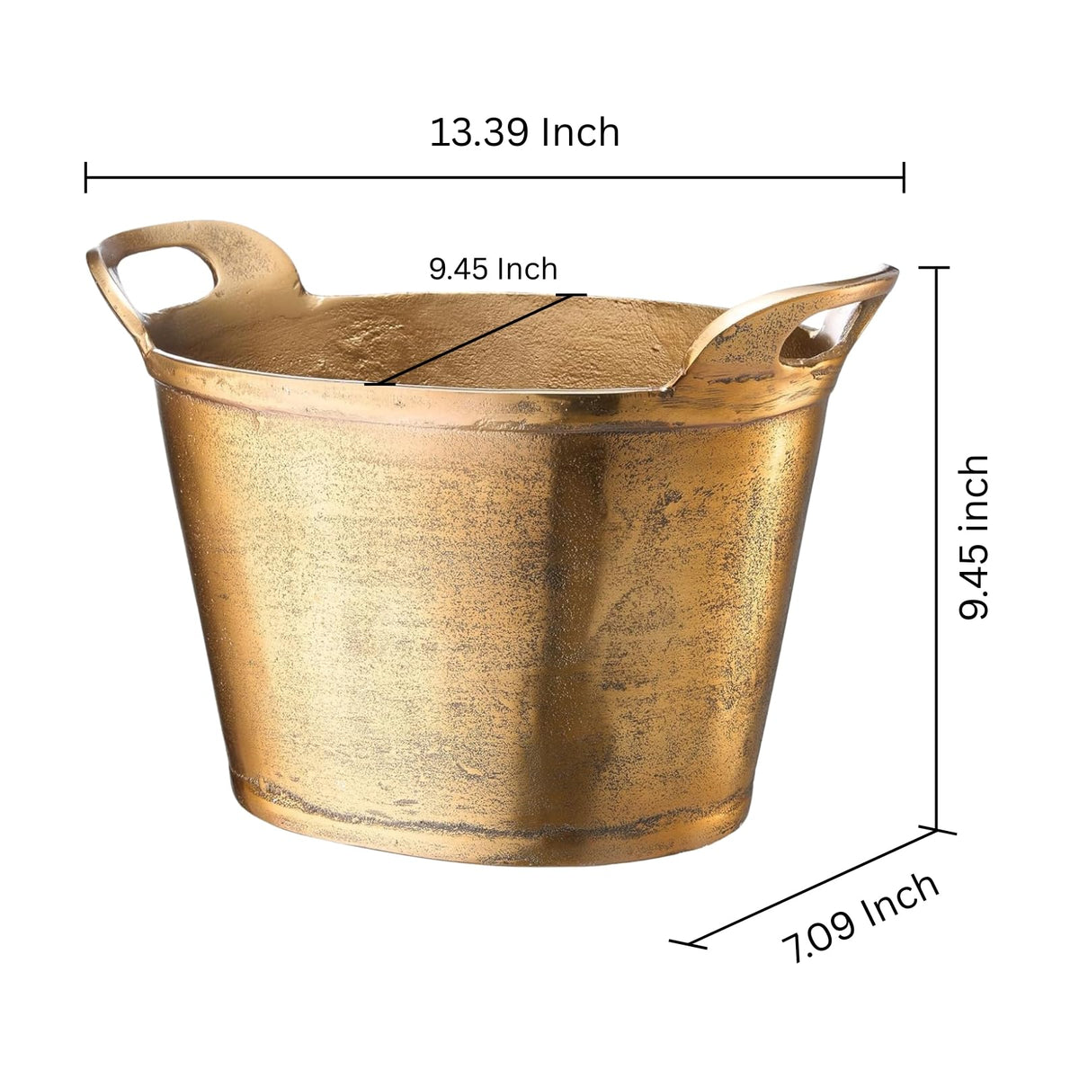 Solid Bronze Gold 12-Quart Double-Walled Insulated Ice Bucket