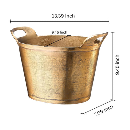 Solid Bronze Gold 12-Quart Double-Walled Insulated Ice Bucket
