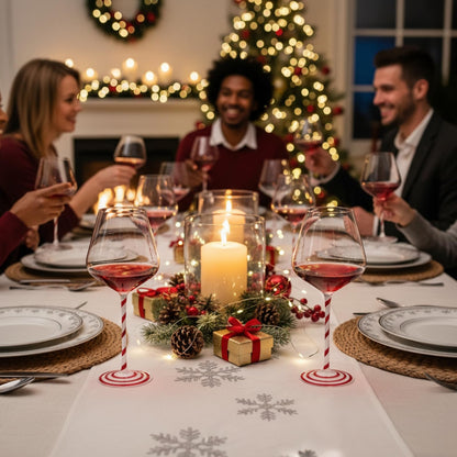 Holiday Candy Cane Wine Glasses - Set of 2