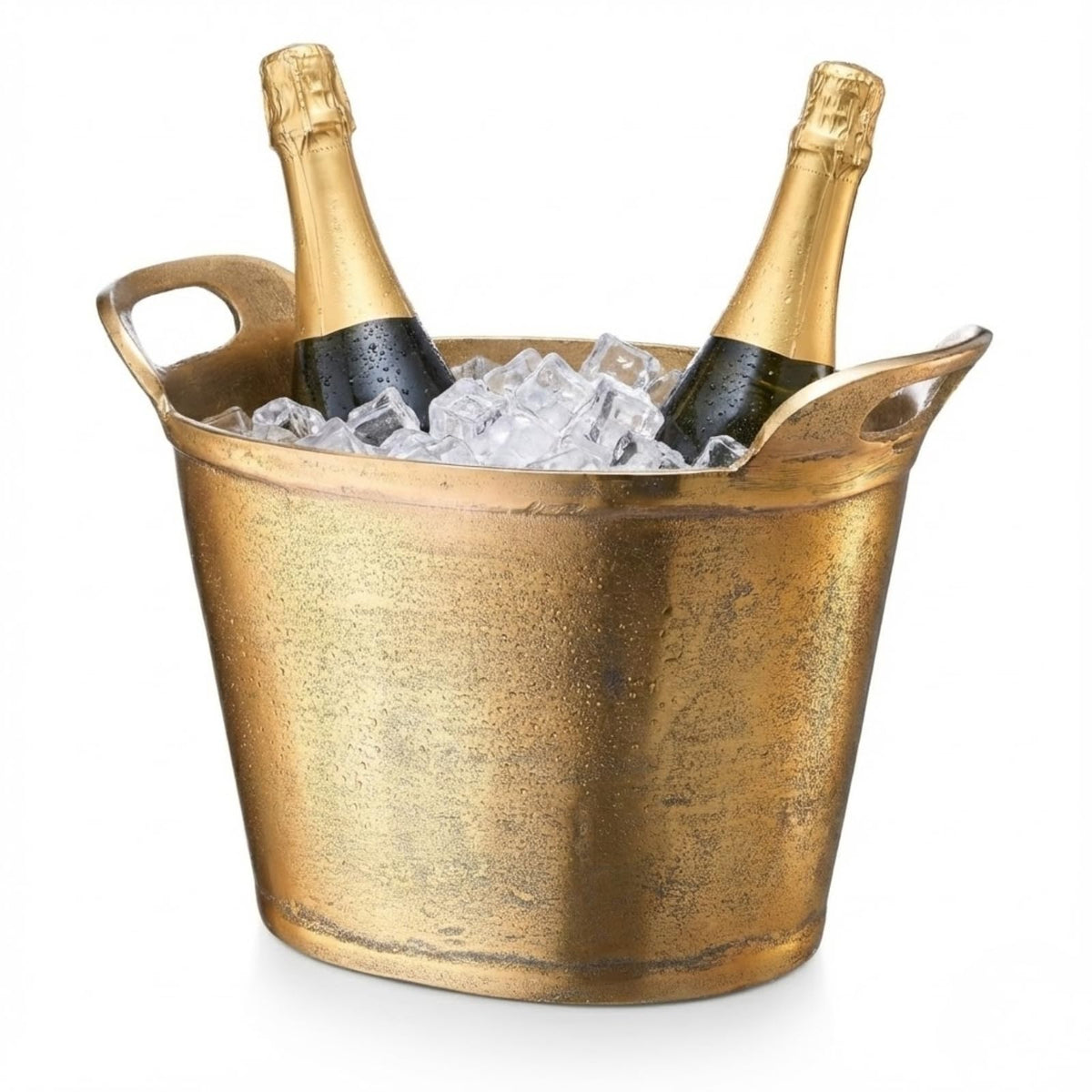 Solid Bronze Gold 12-Quart Double-Walled Insulated Ice Bucket