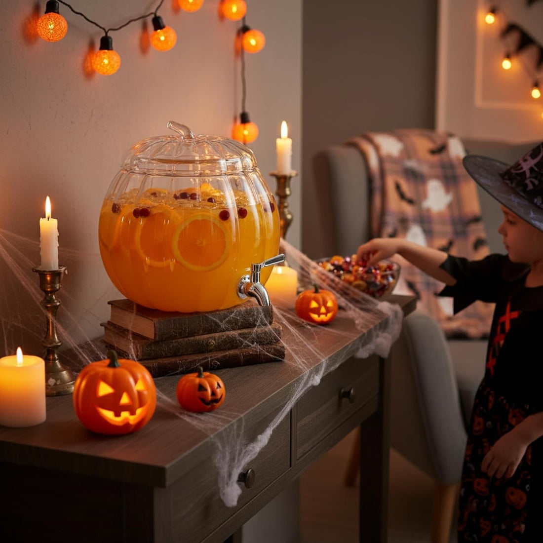 Glass Pumpkin Drink Dispenser - 2 Gallon
