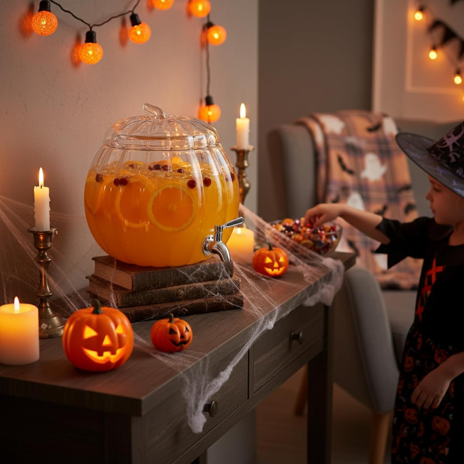 Glass Pumpkin Drink Dispenser - 2 Gallon