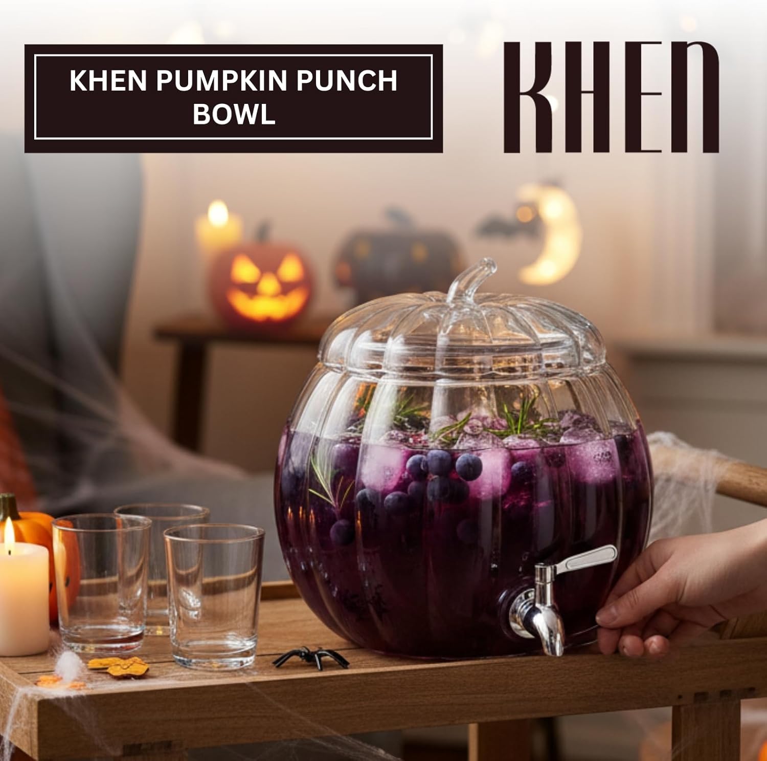 Glass Pumpkin Drink Dispenser - 2 Gallon