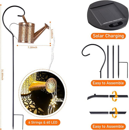 Solar Watering Can Light - Bronze