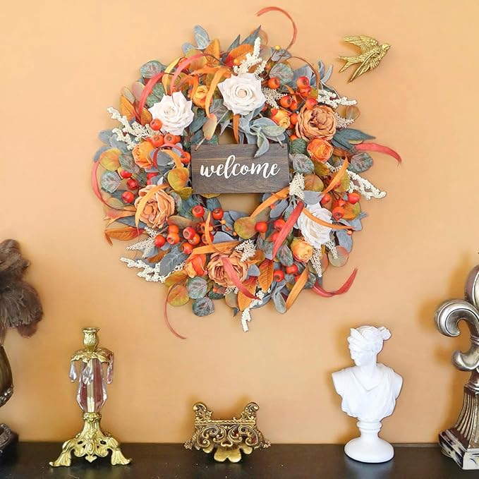 24 Inch Fall Wreath with Lamb&