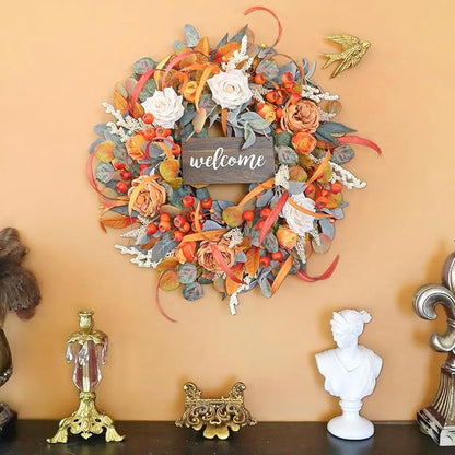 24 Inch Fall Wreath with Lamb&
