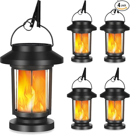 4 Pack Flickering Flameless Solar Lanterns