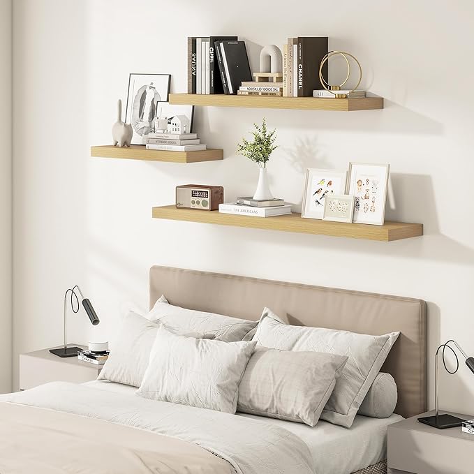 55" Heavy Duty Floatinf Shelves in Oak - Set of 2