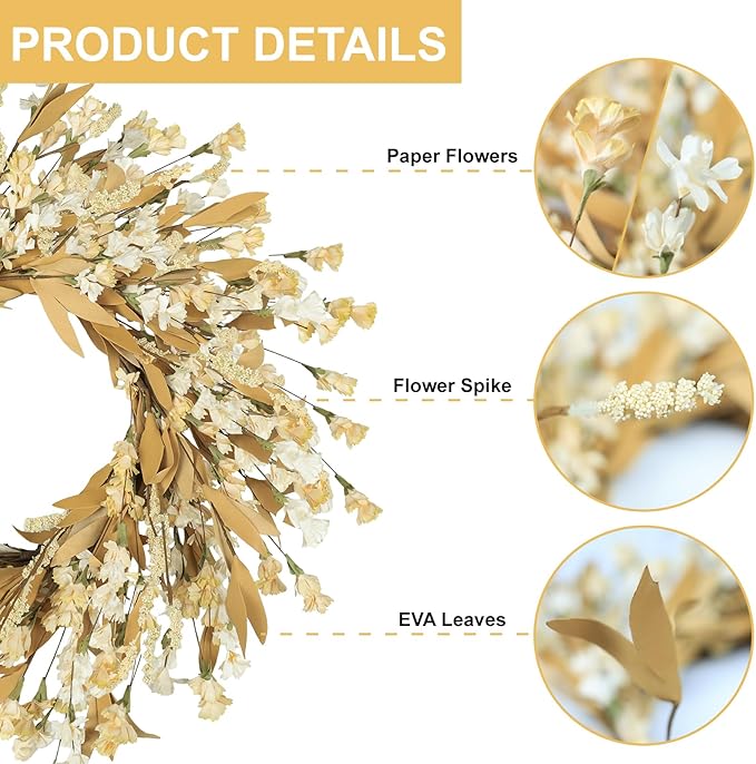 Artgar Fall Wreath - 24 inch Wheat